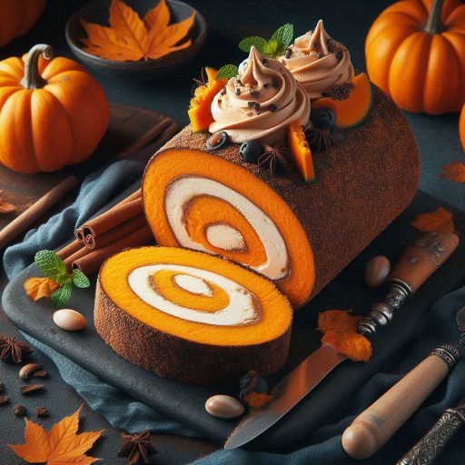 Pumpkin Ice Cream Cake Roll