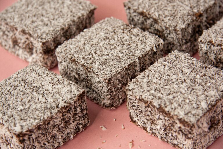 Close-up of Lamingtons